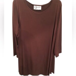 Lucky & Blessed•Brown Long Sleeve Midi Dress